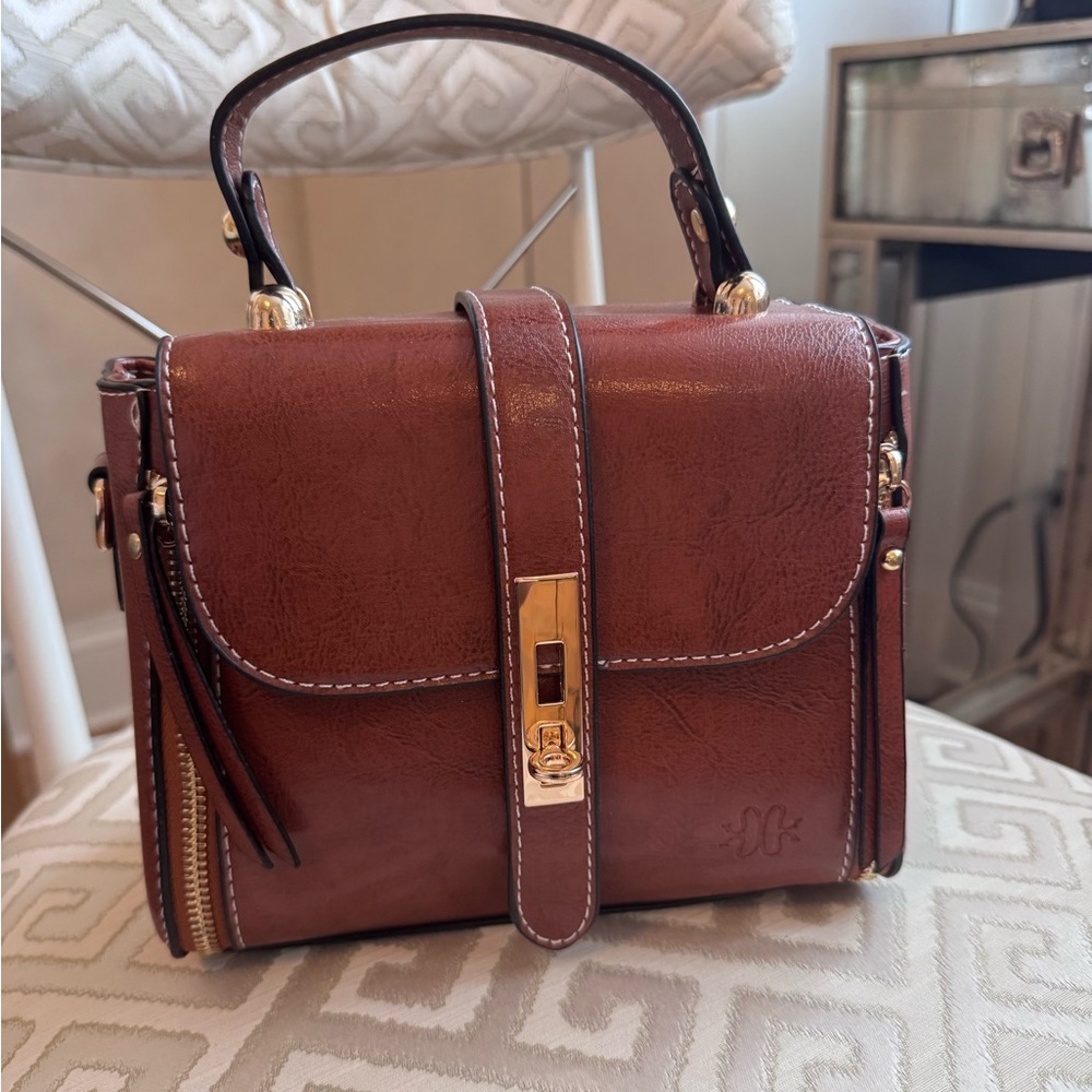 Elegant Brown Leather Handbag